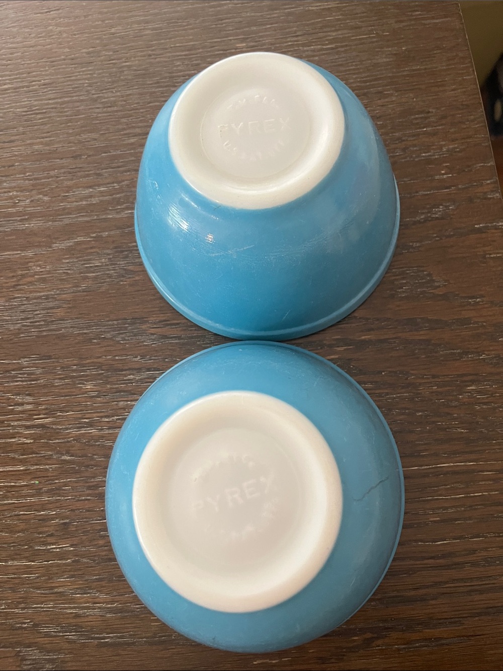 Vintage Pyrex blue mixing bowls. 2/$25 - Picture 2 of 3